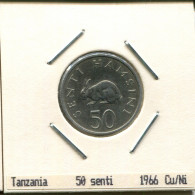 50 CENTI 1966 TANSANIA TANZANIA Münze #AS357.D - Tanzanie