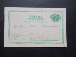 Schweden 1894 Ganzsache / Doppelkarte P 12 ?! Fem Öre Ortsverwendung Und Stempel Malmö - Postal Stationery