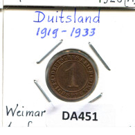 1 RENTENPFENNIG 1928 B DEUTSCHLAND Münze GERMANY #DA451.2.D - 1 Renten- & 1 Reichspfennig