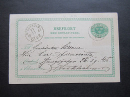 Schweden 1887 Ganzsache / Doppelkarte P 12 ?! Fem Öre Stempel Gimo Und Stockholm 6. TUR. - Interi Postali