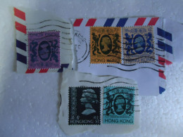 HONG KONG  Used  5  STAMPS  ON PAPER  QUEEN - Other & Unclassified