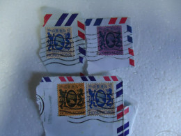 HONG KONG  USED 4  STAMPS  ON PAPER  QUEEN - Andere & Zonder Classificatie