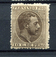 1882/89.FERNANDO POO.EDIFIL 8*.NUEVO CON FIJASELLOS(MH)PUNTO ADELGAZADO.CATALOGO 110€ - Fernando Po