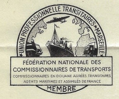 1950 NAVIGATION ENTETE CIE ALGERIENNE TRANSIT  AFFRETEMENT Serres Pilaire Alger Oran Casablanca Bone Tunis Philippeville - 1950 - ...