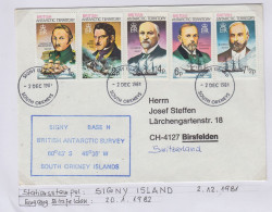 British Antarctic Territory (BAT) Cover Ca Signy Base H Ca Signy Island South Orkneys 2 DEC 1981 (TR167) - Storia Postale