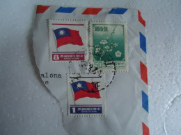 TAIWAN  USED 3  ON PAPER   STAMPS FLAG WITH POSTMARK - Otros & Sin Clasificación