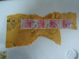 TAIWAN  USED  ON PAPER  2 SE TENANT STAMPS  FLOWERS WITH POSTMARK - Otros & Sin Clasificación