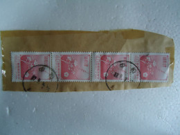 TAIWAN  USED SE TENANT 4  ON PAPER   STAMPS  FLOWERS WITH POSTMARK - Andere & Zonder Classificatie