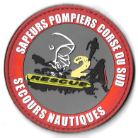 Ecusson PVC SAPEURS POMPIERS CORSE DU SUD SECOURS NAUTIQUES - Pompiers