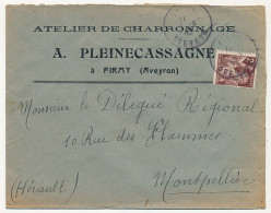 FRANCE - Env. En-tête "Atelier De Charronnage - A. Pleinecassagne - FIRMY (Aveyron)" 1945 - 1900 – 1949