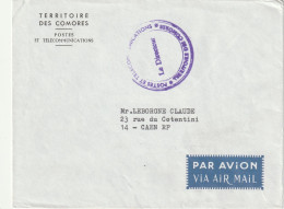 COMORES Lettre De Service 1969 POUR CAEN TERRITOIRE DES COMORES POSTES ET TELECOMMUNICATIONS - Storia Postale