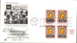 NATIONS UNIES FDC 1963 15 ANS DECLARATION DROITS DE L'HOMME - FDC