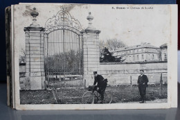 BRAM     -     CHATEAU  DE  LORDAT  AVEC  FACTEUR  A  VELO   1909   CARTE  PALAU  AVEC  NOTICE - Bram