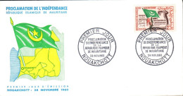 MAURITANIE FDC 1960 PROCLAMTION INDEPENDANCE - Mauritanie (1960-...)