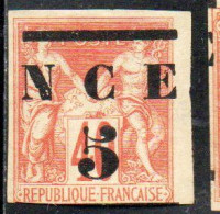 NOUVELLE CALEDONIE NEW NUOVA CALEDONIA  1883 1884 VARIETY SURCHARGED FRENCH COLONIES CENT. 5 On 40c MNH - Usados