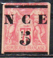 NOUVELLE CALEDONIE NEW NUOVA CALEDONIA  1883 1884 SURCHARGED FRENCH COLONIES CENT. 5 On 75c MH - Usados