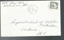 57994) Canada 1971 Kelowna Sub 3 Postmark Cancel Closed Post Office - Briefe U. Dokumente