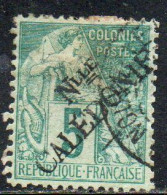 NOUVELLE CALEDONIE NEW NUOVA CALEDONIA  1892 OVERPRINTED FRENCH COLONIES CENT. 5c USED USATO OBLITERE' - Gebraucht