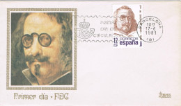 50017. Carta F.D.C. BARCELONA 1981. FRANCISCO QUEVEDO, Politico, Escritor - FDC