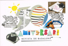 50018. Tarjeta Maxima BADALONA (Barcelona) 1991. Aniversario REVISTA De Badalona - Tarjetas Máxima