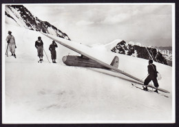 1937 Eingeschriebene Foto AK Segelflug Vaduz - St. Gallen - München. Segelflugzeug "RHÖN - BUSSARD" Auf Dem Plateau Jung - Poste Aérienne