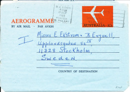 Australia Aerogramme Sent To Sweden Perth 27-10-1969 - Aerogrammi