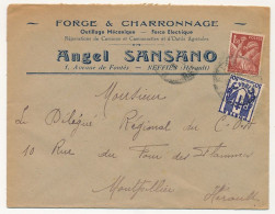 FRANCE - Env. En-tête "Forge Et Charronnage  ANGEL SANSANO" - NEFFIES (Hérault) - 1900 – 1949