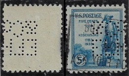 USA United States 1926/1938 Stamp With Perfin EFH/&Co By E. F. Hutton & Company From New York Lochung Perfore - Zähnungen (Perfins)