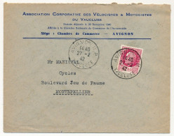FRANCE - Env. En-tête "Association Corporative Des Vélocistes & Motocistes Du Vaucluse" - AVIGNON (Vaucluse) 1942 - 1900 – 1949