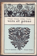 VERS ET PROSE De G. ROUGER Et R. FRANCE Et A. HUBAC Et P. LEDUC 1959 - Franse Schrijvers