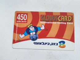 ISRAEL(BEZ-INTER-049G)GLOBUS CARD Logo Second-bezeq International(1112)(31.01.2004)(453588691183)(card Board) Used Card - Israel