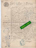 VP21.983 - Mairie De COLOMBIERS 1890 - Généalogie - Extrait Acte De Naissance De Melle Victorine - Françoise GUITTARD - Manuscrits