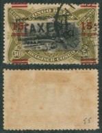 Congo Belge - TX55 Obl S.C. (Albertville, Partiel) + Variété De Surcharge 15C Rouge ! - Oblitérés