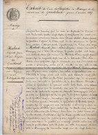 VP21.988 - Mairie De GANDELAIN 1889 - Généalogie - Extrait Acte De Mariage De Mr HUBERT Avec Melle GUITTARD - Manuscrits