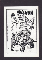 CPM Tortue Turtle Par Jihel Tirage Limité 75 Ex Numérotés Avignon érotisme Femme Nue Chouette Grenouille - Politische Und Militärische Männer