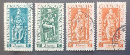 COLONIE FRANCE FRANCIA INDE 1948 DIVINITES CAT YVERT N 243-246-249 - Used Stamps