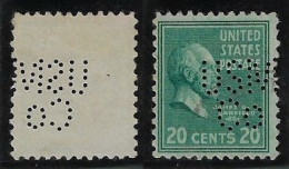 USA 1902/1938 Stamp With Perfin USM/Co By Union Special Machine Company From Chicago Lochung Perfore - Zähnungen (Perfins)