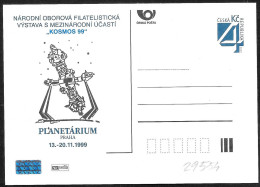 Repubblica Ceca/Czech Republic/République Tchèque: Intero, Stationery, Entier, "Kosmos 99" - Esposizioni Filateliche