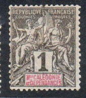 NOUVELLE CALEDONIE NEW NUOVA CALEDONIA  1892 1904 NAVIGATION AND COMMERCE CENT. 1c MH - Gebraucht