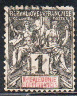 NOUVELLE CALEDONIE NEW NUOVA CALEDONIA  1892 1904 NAVIGATION AND COMMERCE CENT. 1c USATO USED OBLITERE' - Gebraucht