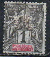 NOUVELLE CALEDONIE NEW NUOVA CALEDONIA  1892 1904 NAVIGATION AND COMMERCE CENT. 1c MH - Gebraucht