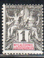 NOUVELLE CALEDONIE NEW NUOVA CALEDONIA  1892 1904 NAVIGATION AND COMMERCE CENT. 1c MH - Gebraucht