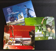 PORTUGAL, 3 Uncirculated Souvenir Sheets, «Futebol Clube Do Porto»,«Sporting Clube De Portugal»,«Sport Lisboa E Benfica» - Clubs Mythiques