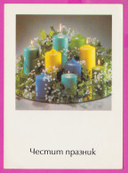 291588 / Bulgaria Photo - Happy Spring Happy Holiday ! - Lighted Candles With Flowers PC Bulgarie Bulgarien - Collections & Lots