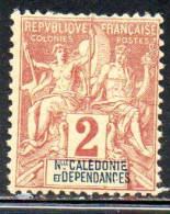 NOUVELLE CALEDONIE NEW NUOVA CALEDONIA  1892 1904 NAVIGATION AND COMMERCE CENT. 2c MH - Gebraucht