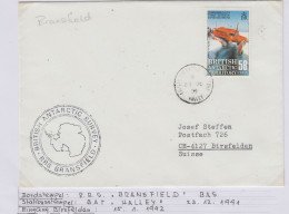 British Antarctic Territory (BAT) Ca RRS Bransfield Ca Halley 23 DE 1991 (TR178) - Cartas & Documentos