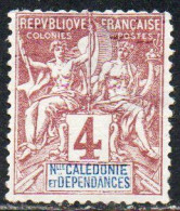 NOUVELLE CALEDONIE NEW NUOVA CALEDONIA  1892 1904 NAVIGATION AND COMMERCE CENT. 4c MH - Gebraucht