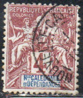 NOUVELLE CALEDONIE NEW NUOVA CALEDONIA  1892 1904 NAVIGATION AND COMMERCE CENT. 4c USATO USED OBLITERE' - Gebraucht