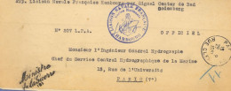 Liaison Navale Française Hambourg Signal Center  Bad Godesberg Griffe Ministre De La Guerre 1951 Paris Clery Ancre - Posta Marittima