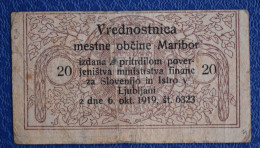 Banknotes  Yugoslavia 20 Vinarjev Maribor 1920 - Yougoslavie